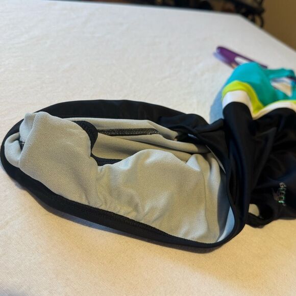 SPEEDO Women's Size 6 Active Diagonal Colorblock One Piece Swimsuit black green‎ - Picture 8 of 11